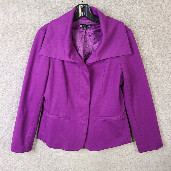 Valerie Bertinelli Jacket Womens Small‎ Purple Blazer Single Breasted Stretch